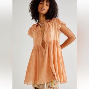 Free People - Benny Tunic - sheer orange - xs